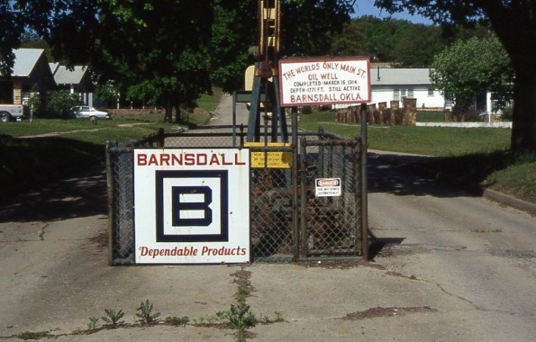 Barnsdall well, center of main street