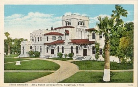 Circa 1950 King Ranch post card of Kingsville, Texas, mansion.