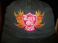 ncac rock oil tour logo on baseball cap