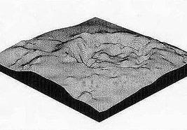 Ames astrobleme crater topographical  image.