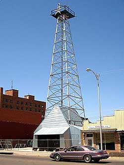 rig on display outside oil museum in Borger, texas.