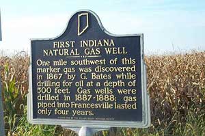Indiana natural gas historic marker first well