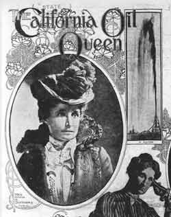 Newspaper features Emma Summers, California Oil Queen.