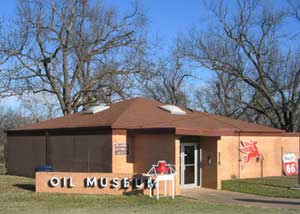 Exterior of Healdton Oil Museum in Oklahoma.