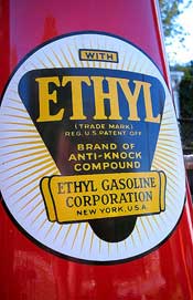 Gas pump with "Ethyl" logo for tetraethyl lead gasoline