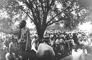 Colonel Walters in 1922 at Osage lease sale elm tree at Pawhuska. Oklahoma.