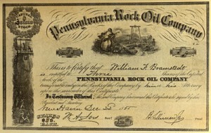 First oil company stock certificate.
