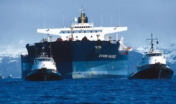 Exxon Valdez oil tanker ran aground in 1989.