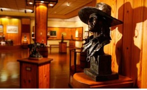 Western artwork exhibits inside Oklahoma's Woolaroc museum.