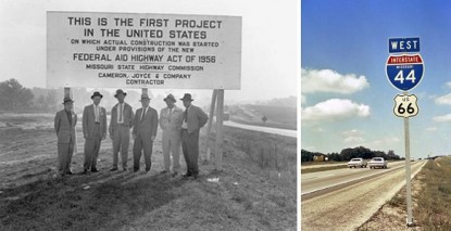 Missouri officials pose in 1956 as they launch the U.S. interstate system. 