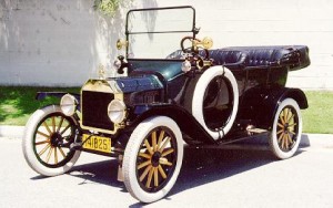 White tires on a the Model T Ford.