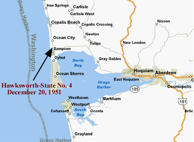 Map of Washington state's only oil well, drilled in 1951.