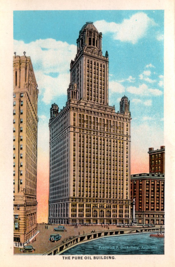 Pure Oil Chicago headquarters skyscraper at 35 East Wacker.