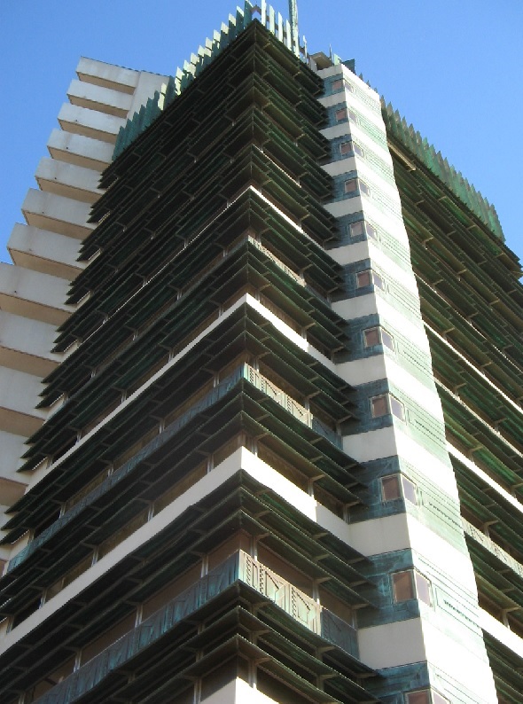 Price Tower in Bartlesville, OK, designed by Frank Lloyd Wright.
