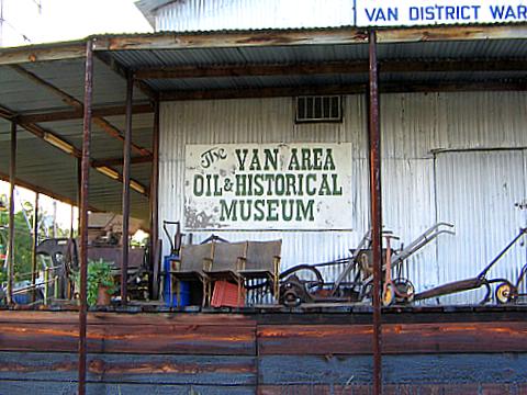 Exterior of  Van Zandt County Oil and Historical Museum east of Dallas, Texas.
