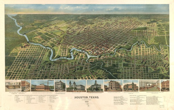 A "Bird's Eye" view of Houston in 1891. 