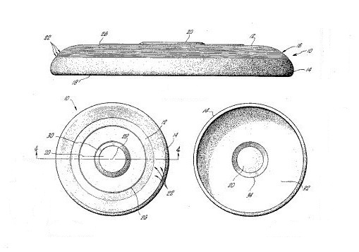  Wham-O plastic frisbee patent drawing