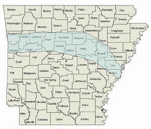 Arkansas Fayetteville Shale Map.