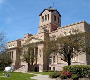 Beaux Arts classical revival style of 1805 Navarro, Texas, courthouse.
