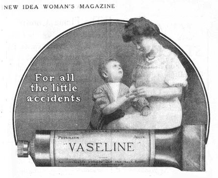 Old Vaseline ad for New Idea Woman's Magazine, circa 1900.