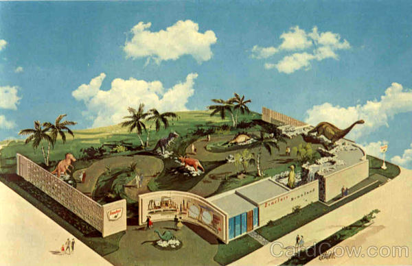 Illustration of Sinclair Oil Company's Dinoland" at 1964-1965 New York World’s Fair.