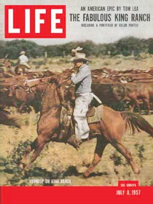 TIME magazine cover in 1957 of King Ranch and oil lease.