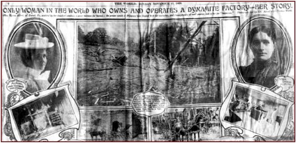 In Bradford, Pennsylvania, Mrs. Alford's nitro factory is featured in a newspaper article from 1899.