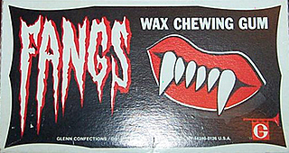 Glenn Confections, the candy division of W. & F. Manufacturing Company, produced Fun Gum Sugar Lips, Wax Fangs, and Nik-L-Nips.