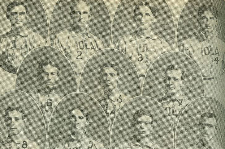 National Baseball Hall of Fame Library images of Iola Gasbags players in 1904.