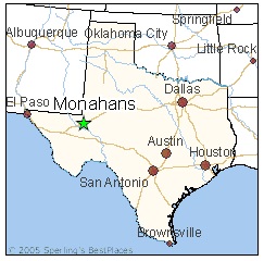 monahans oil museum Texas map