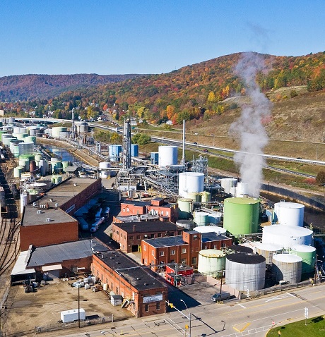 Oldest operating U.S. oil refinery in Bradford, Pennsylvania.
