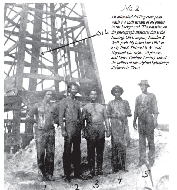 Scott Haywood and his oil well drilling crew circa early 1900s