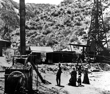 Pico Well No. 4 in 1877, and early California oil well.