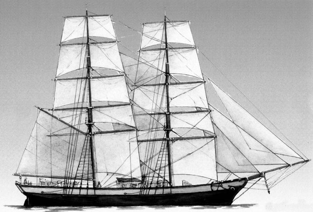 The cargo brig Elizabeth Watts transported the first oil exports in 1861.