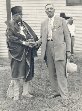 Osage Chief Bacon Rind and Colonel E.E. Walters in an undated photo.