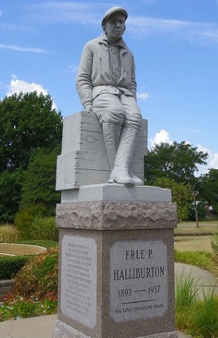 Halliburton statue in Duncan, Oklahoma.