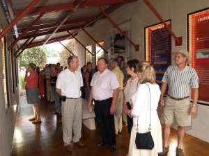 Ames astrobleme museum's Harold Hamm and guests at opening