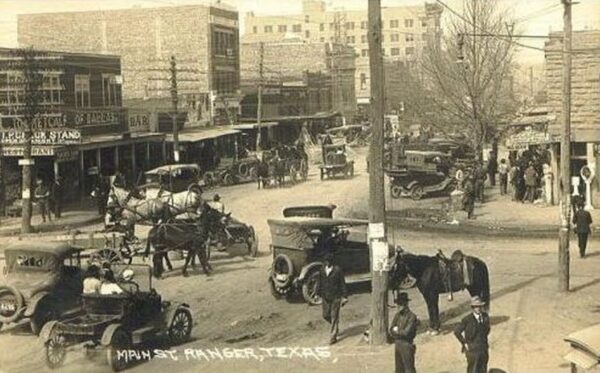 Downtown Ranger, Texas, during oil boom, circa 1918.