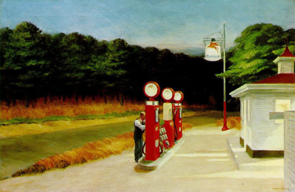 Edward Hopper oil on canvas painting "Gas." 