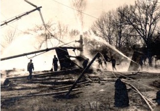 Rare photo of Kansas natural gas well fire, circa 1906.