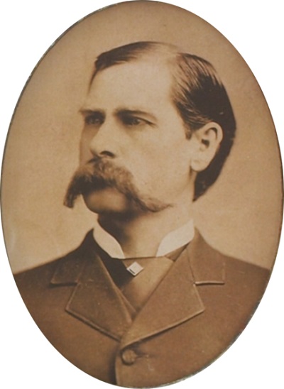 Portrait of famed lawman Wyatt Earp, circa 1887.
