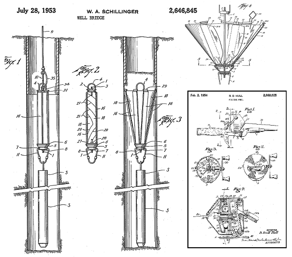 Two patent drawings from July 1953 for the Zero Hour Bomb Company 