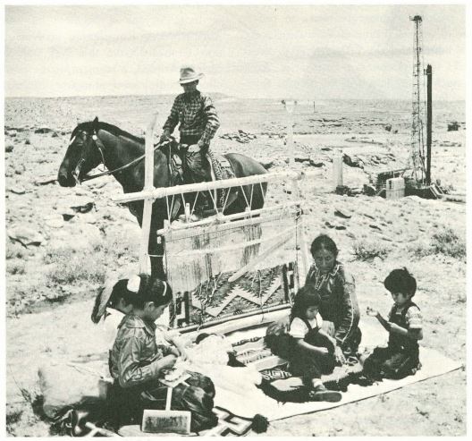 Navajo Reservation in Apache County, Arizona, with drilling rig.