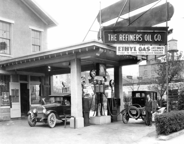 Ohio service station sells Ethyl gas for the first time.