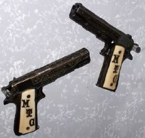 Two 45 pistols of Texas Ranger Manuel T. "Lone Wolf" Gonzaullas.