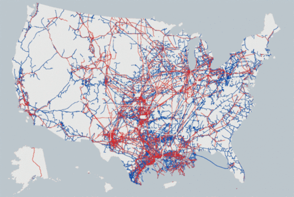 united states map of pipelines