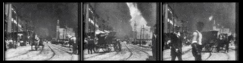 Thomas Edison film of New Jersey refinery fire of 1900.