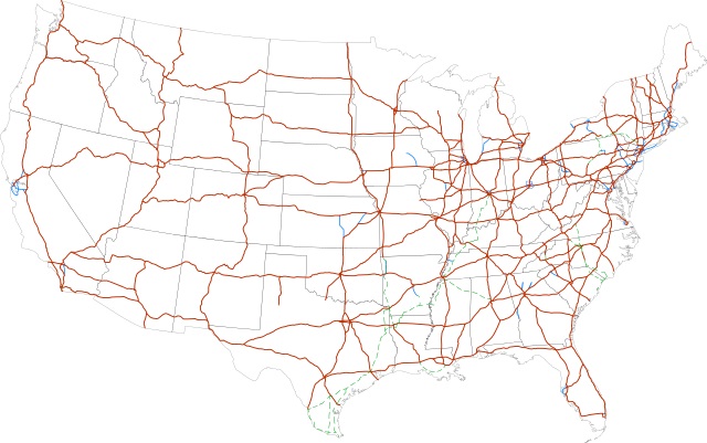 map of US interstate system