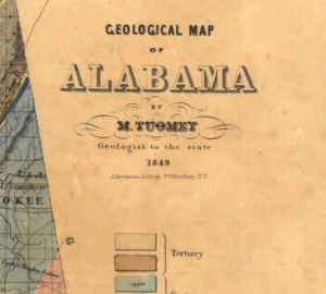1849 Geologic map of Alabama detail.
