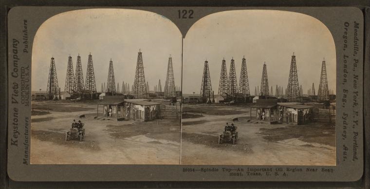 NY Public Library photo of Spindle Top, an important oil region near Beaumont, Texas."